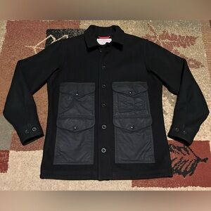 RARE Filson Seattle Cruiser 24oz Yukon Wool Mackinaw Jacket Black Medium ~ USA ~